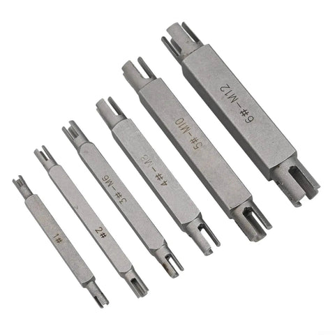 Top Notch 6 Piece Double Head Broken Tap Extractor Set For Stripped Screws 4mm To 12mm Heavy Duty Alloy Steel Screw Remover Repair Tool Kit, six sizes