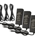 Triple Pack 12V LED Power Supply Adapters For LED Strip Lights, 5A Max, 60W Max Each, Plug In Wall Transformer