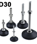 Tough As Nails Adjustable Articulating Lathe Legs With Swivel Base And Rock Solid Lock For Zero Wobble Shop Setup Easy Height Tweak Rust Proof 30mm M5 M6 Pad Set Of Four in various sizes and angles.