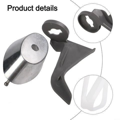 Close-up of Cookie Paddles With Whip Drive For Stand Mixers, metal whip drive and plastic dough hook extender detailed
