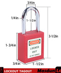 Lockout Tagout Locks Set With Ten Red Padlocks Keyed Differently Two Keys Per Lock OSHA Compliant Safety Locks Front View