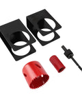 Top Tier Door Entry Lock Installation Kit With Precision Guide Template And Hole Saw Tools Fits 1 3/8 To 1 3/4 Inch Wood Doors, guide and saws