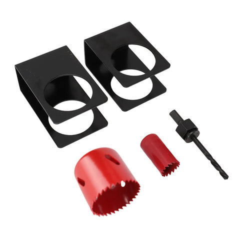 Top Tier Door Entry Lock Installation Kit With Precision Guide Template And Hole Saw Tools Fits 1 3/8 To 1 3/4 Inch Wood Doors, guide and saws