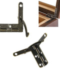 4 Pack Metal Wooden Box Hinges With 90 Degree Spring Action Angle Support DIY Furniture Hardware For Woodworking Projects Green Bronze Finish Includes Mounting Screws