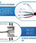 Beefy 0-500 Kg Load Cell With Built-In Indicator Display For Ultra Accurate Industrial Weighing, High-Sensitivity Sensor And Precision Calibration Delivers Rock-Solid Measurements Every Time. wiring diagram and sensor stress diagram