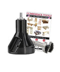 Tenon Cutter Kit For Log Furniture With One Point Five Inch Cutter And Forstner Bit Dual Blades For A Sixty Degree Tapered Shoulder One Half Inch Shank Powder Coated Aluminum Commercial Series Made In USA Ideal For DIYers Building Log Furniture