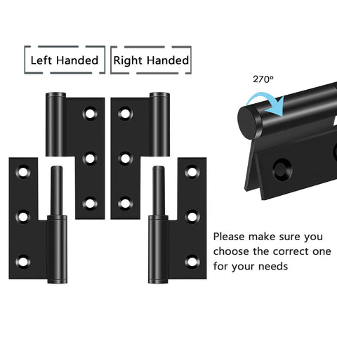 Black Lift Off Door Hinges 3 Inch Set Of 6 For Exterior And Interior Doors Removable Detachable Design Built To Last Rust Resistant 201 Stainless Steel With Matte Black Coating Left Hand Fit Cabinets Gates And Wood Doors, left and right handed
