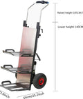 Heavy Duty Electric Stair Climber Cart With Removable Battery Powers Through Heavy Loads Like Copiers And Kegs To Save Time And Backs During Industrial Work, shown at raised height 185CM.