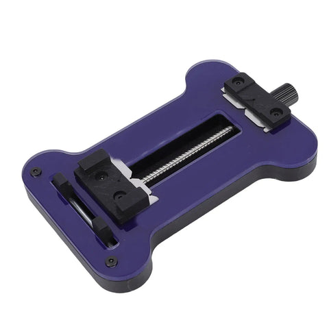DIY Friendly PCB Circuit Board Fixing Holder Clamp with Tempered Glass Panel in purple for component repairs