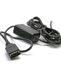 Rig Ready Hardwired Usb A Car Charger Cable Kit With Direct Wire Harness Powers Dash Cams And Gps Units, 5V black cable with connector.