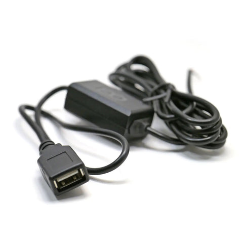 Rig Ready Hardwired Usb A Car Charger Cable Kit With Direct Wire Harness Powers Dash Cams And Gps Units, 5V black cable with connector.