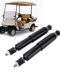 Rugged Golf Cart Shock Absorbers 360mm Replacement For EZGO TXT, Premium Metal Construction next to beige golf cart