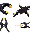 10 Pack Portable Sturdy Spring Clamps for Craft Projects Photography Backdrops and Home Use With Adjustable Grips shown in use