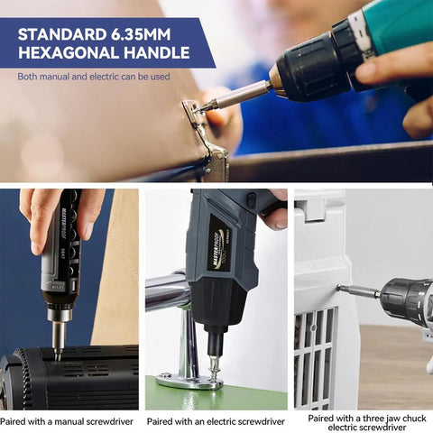 Super Cool 100 Piece Screwdriver Bit Kit With Cr-V Steel, Phillips Slotted Hex Torx Star Tamperproof And More For Drills And Impact Drivers To Crush Any Home Project Or Repair Job Out There Today, 6.35mm hex handle
