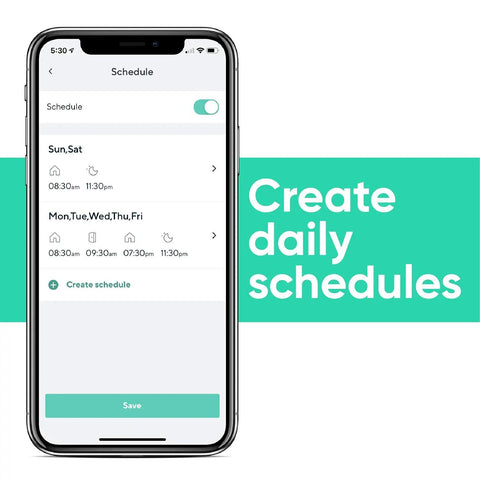Smart WiFi Thermostat With App Control For Alexa And Google Assistant, No-Fuss DIY Install In Under 30 Minutes app scheduling screen