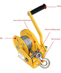 Hand Crank Winch With Self Locking Brake, Heavy Duty Manual Winch For Home Improvement And Cargo Lifting, Up To 2600 Lbs Capacity