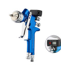 Game Changer Digital Display Paint Sprayer With Smart Flow Knobs And Crisp Fine Mist Finish showing a blue ergonomic design and digital readout.