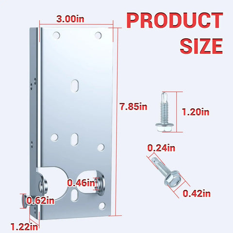 Beefed Up Heavy Duty Replacement Garage Door Bottom Roller Brackets dimensions and specifications with hardware parts view