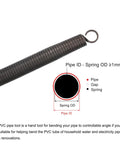 Meccanixity Steel Spring Pipe Bender For 1 Inch PVC Tube showing flexible spring mechanism with guide for bending pipes.