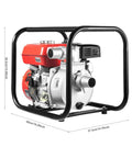 Beastly Performance 2 Inch Gas Powered Water Transfer Pump With A Legit 7.5 HP Engine And 212 CC Four Stroke Motor for irrigation, featuring aluminum frame.