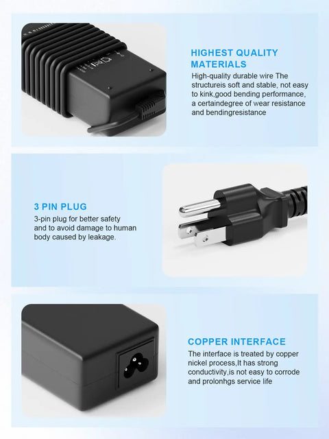 Replacement 24V 90W AC Charger for Jackery Explorer Power Stations, 100-240V Input, 7.9x5.5mm Connector, 90W Power Adapter for Portable Solar Generators, Fast Charge, Safe, On The Go Travel Ready, black