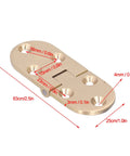 Dope Two Pack Pure Copper Flap Hinge 90 Degree Foldable Flip Top shown with dimensions.