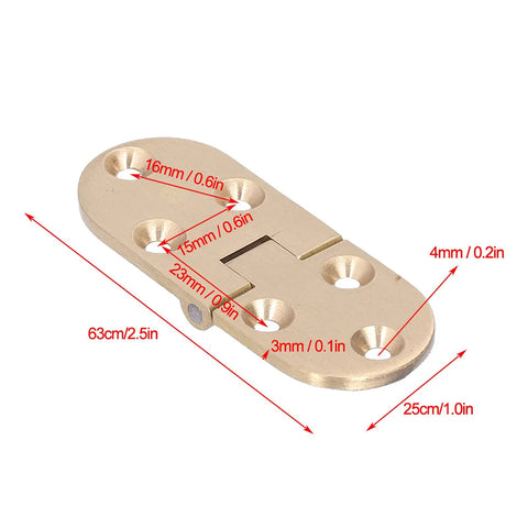 Dope Two Pack Pure Copper Flap Hinge 90 Degree Foldable Flip Top shown with dimensions.