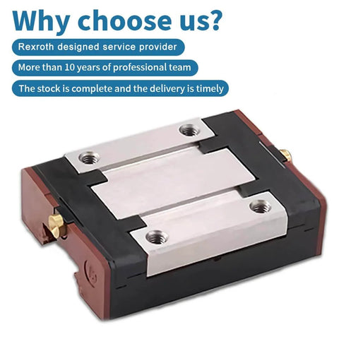 Single slide unit block R044251201 R044251301 R044259301 R044259401 precision carrier for CNC, close-up view, Rexroth design