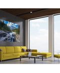 Heavy Duty Acoustic Wall Panels 72 By 48 Inch Sound Absorbing Room Divider Art Panel in modern living room decor.
