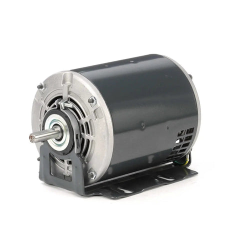D143 48Y Frame Open Drip Proof Beefy Belt Drive Motor For Tough Job Sites, One Third Horsepower, 1725 RPM, 115 VAC, Single Split Phase, One Speed, Ball Bearing, Resilient Ring Mount, side view