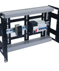 6U Rackmount DIN Rail Control Panel Enclosure with 8 Inch Depth, Heavy Duty 14 Gauge Steel, Removable DIN Rails and PVC Wire Ducts
