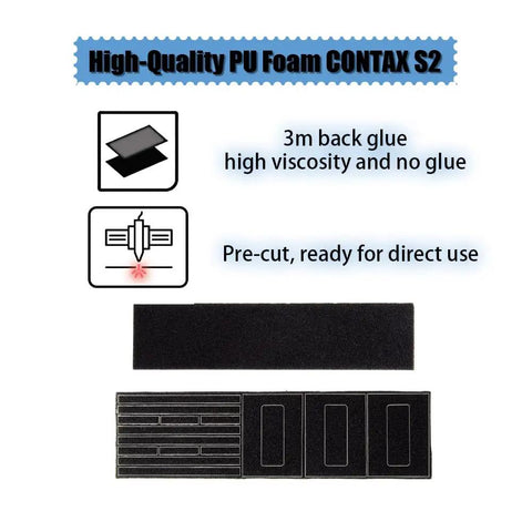 High-Quality PU Foam for Contax S2, pre-cut self adhesive foam kit, ready for direct use, prevents light leaks.