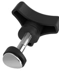 Close-up of black triangle knob with silver M8 bolt from Two Pack Lawn Mower Handle Knob Kit With Triangle Fastening Screws And Rubber Gasket
