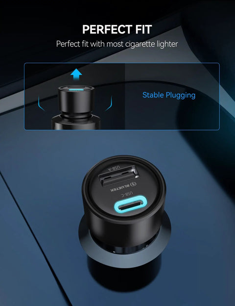 Dual Port Usb Car Charger 2 Pack 48 Watt Cigarette Lighter Adapter Pd Qc 3.0 Fast Charging For iPhone Android in vehicle socket