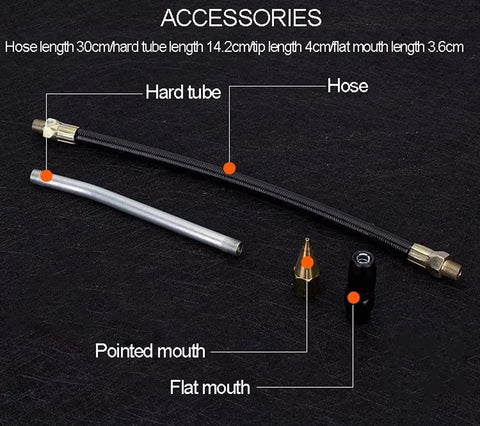 Accessories of Workhorse Heavy Duty Lever Action Grease Gun With Three Way Loading 8000 PSI including 30 cm hose, 14.2 cm tube