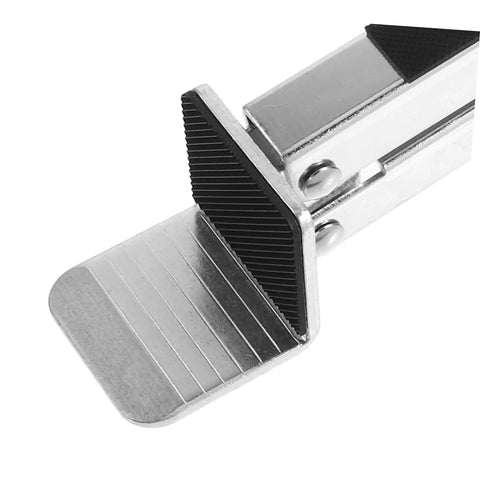 Close-up of Heavy Duty Door Lifter Tool For Drywall And Board Work Easy Window Hinge Hoist with metal and rubber components.