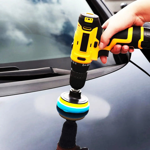 Using 10 Piece 4 Inch Car Polishing Pad Kit With Sponge Pads And Wool Pad Set M10 Drill Adapter And Suction Cup For Polishing Waxing Sealing Glaze Buff Your Ride To A Pro Showroom Shine on car hood