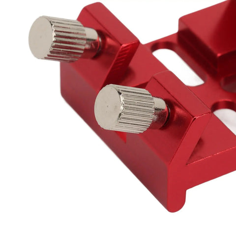 Close-up of red aluminum alloy Sturdy Dovetail Base For Finder Scope And Telescope Finderscope Mount Bracket with thumbscrews