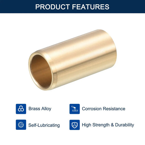 Brass Sleeve Bearing Self Lubricating Bushing for Plain Shaft Bearings 1/2 Inch Bore, 5/8 Inch Outer Diameter, 5/8 Inch Length, Cast Brass