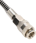 Close-up of the steel connector of the 3 Meter Self-Retracting Air Hose, Hella Tough Rubber and Steel Construction.