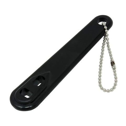 Black CGA-870 oxygen regulator wrench key with metal ball chain