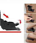 Beefy Heavy Duty Self-Locking Foldable Hinge For Tables Beds Chairs Cabinets And More, shown in multiple installed angles