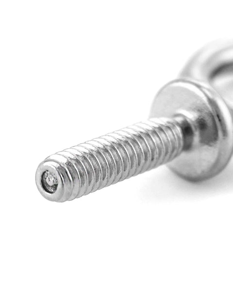 Close-up of threaded section of corrosion-resistant 20 Pack 1/4-20 Stainless Steel Eye Bolts, 1-Inch Lifting Rings, Marine Grade Threaded Eyebolts