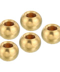 M5x0.8 Brass Ball Cap Nuts Knob Set, 5 Pack, Decorative Screw Caps For Furniture And Lighting Projects, 10mm Diameter
