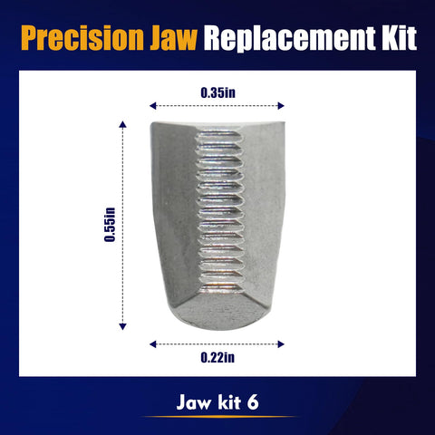 Close-up of one jaw piece from 6 Pack Machined Jaws Replacement Kit For 2550-20 Rivet Tool showing dimensions