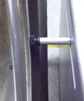 Close-up of Heavy Duty 2 Wheel Alignment Tool For Camber Caster And Toe with precision standoff measuring wheel angles.