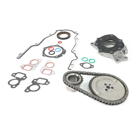 Premium Timing Chain Kit Fits 2007-2013 Chevy Avalanche And Silverado Plus Suburban Sierra With 5.3L 6.0L 6.2L Engines Durable Metal Build Slays Stretching Issues Keeps Your Ride Rockin Hard timing chain, sprockets, gaskets, and oil pump