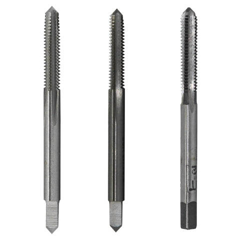 10-32 High Speed Steel Tap Set With Taper, Plug, And Bottom Styles For Cutting And Rethreading Threads In Metal, Ideal For Damaged Or Jammed Holes In DIY And Pro Projects