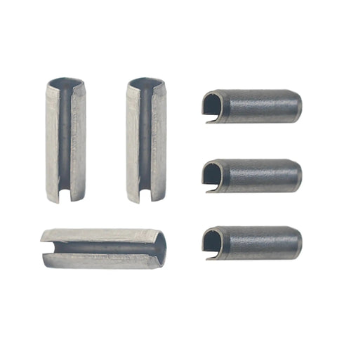Top Shelf 100 Piece M1.5 X 8mm Slotted Spring Pins Crafted From Hella Solid 304 Stainless Steel, showing different slotted pins.