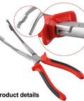 9 Inch Long Reach Hose Clamp Pliers With Flexible Wire Shaft For Diesel Engines, Tight Spaces Tool Kit A Model 0-75mm Soft Grip Handles And Effortless Removal Plus Installation Experience, red handled steel pliers